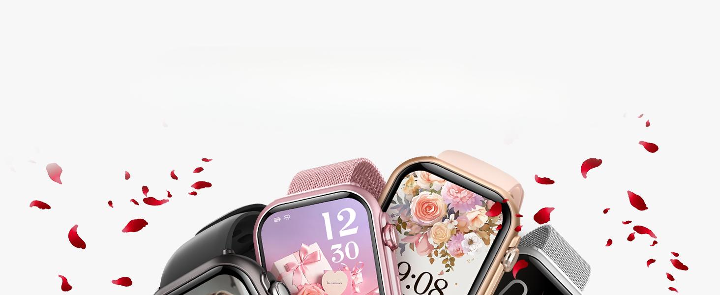 Unisex fitness smartwatch: compatible with iPhone and Android devices, supports Bluetooth calling, features heart rate and blood oxygen monitoring, has an IP68 waterproof rating, offers a battery life of over 30 days, and comes with 2 straps