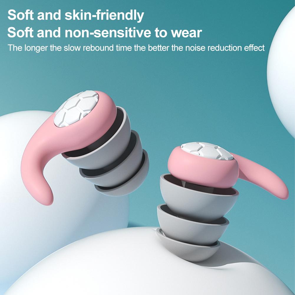 Silicone Noise Cancelling Earplugs Noise Filter Sleep Swimming Waterproof Three Layer Mute Earplugs wireless in-ear earbuds esrbuds audio earphone bluetooth-compatible  wireless earphone music video