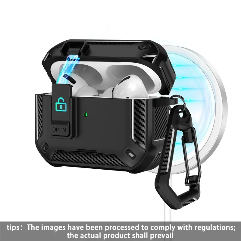 Magnetic Charging Snap Switch Earphone Case, Compatible with AirPods 4, Pro2, Pro, 3, Protective Tpu Cover, Durable Design