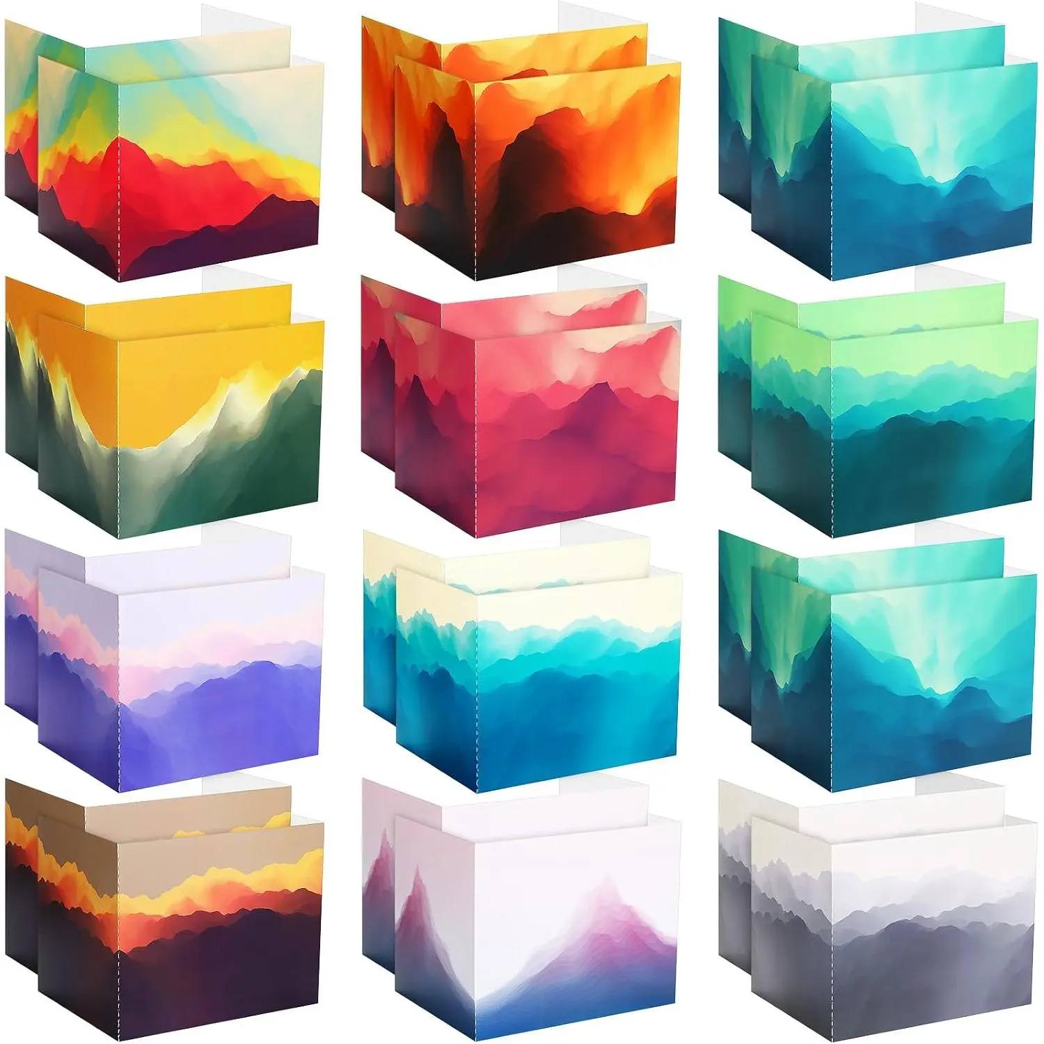 24 count  Folders for Students, Desk Dividers for Classroom Testing, Trifold Cardboard  Boards, Study Carrels Panel School Teacher Supplies(Gradient Style,Watercolor)