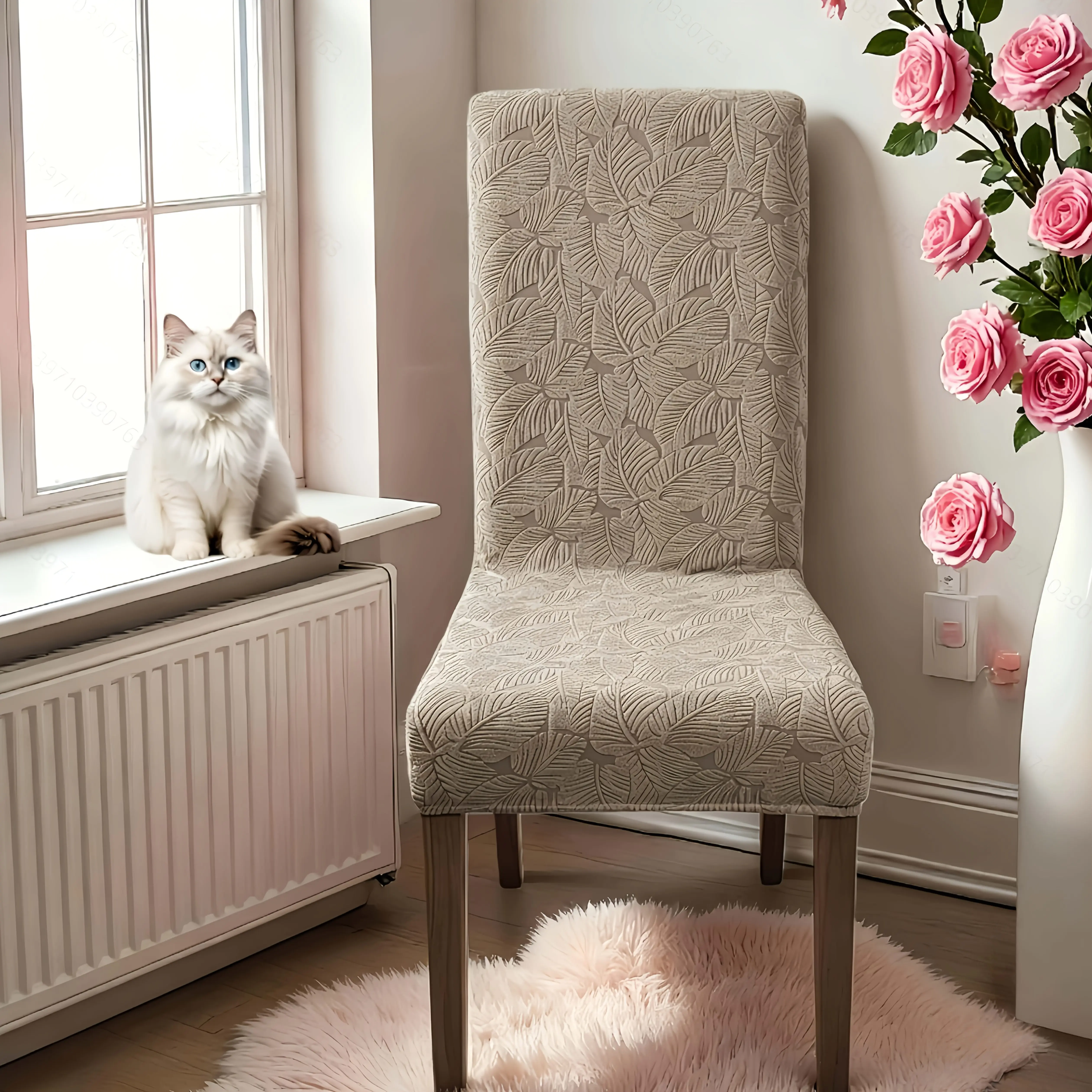 4/6pcs Plant PrintingDining Chair Covers, Chair Covers For Dining Room Stretch Parsons Chair Slipcover, For Dining Room Kitchen Chair Protector Cover, Home Decoration, Mother'S Day Gifts, Wedding Season, Vintage Style, Elegant Style