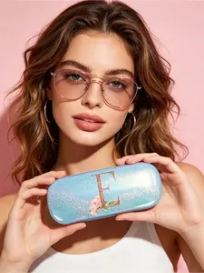 PU Leather Glasses Case, Anti Pressure Hard Shell Eyewear Box, Vacation Season Back To School Teacher's Day Gift