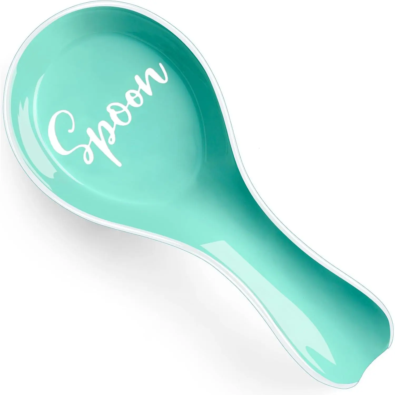 Turquoise Spoon Rest for Stove Top,  Ceramic Teal Large Spoon Holder, Spoon Rest for Kitchen Counter, Spatula Holder Utensil Rest for Ladles, Tong, Teal Kitchen Decor and Accessories