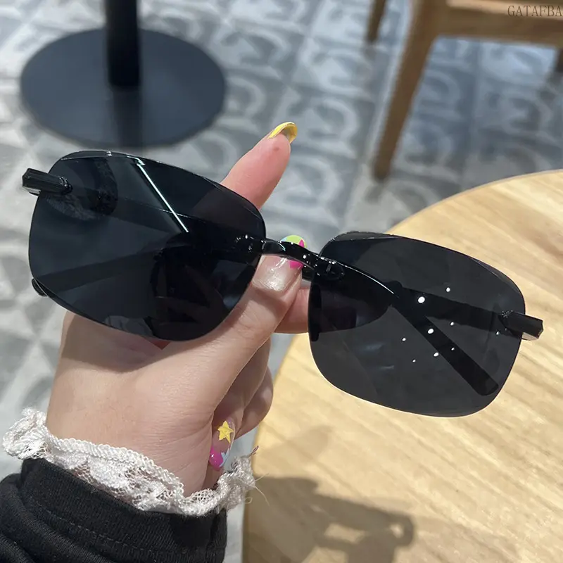 New Rimless Cut Edge Sunglasses for Women and Men, Fashion Shades