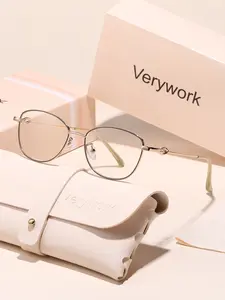 Vintage Casual Brand Design Plain Glasses, Includes Storage and Cleaning Cloth, Ideal for Home, Office, Daily Wear, Street Style Photography