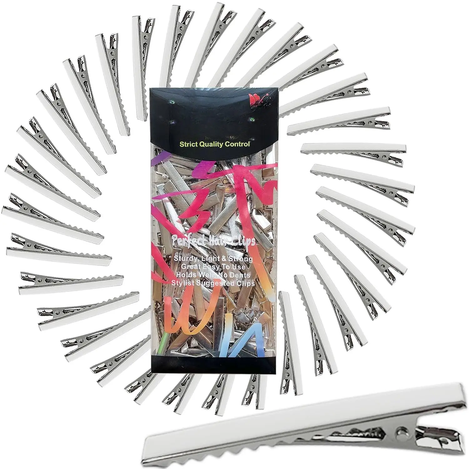 80 count  Hair Bows and Clips for Crafts, DIY Bow Making, Large Plain Clips Supplies, 2.24" Dreadlock Dreads Retwist