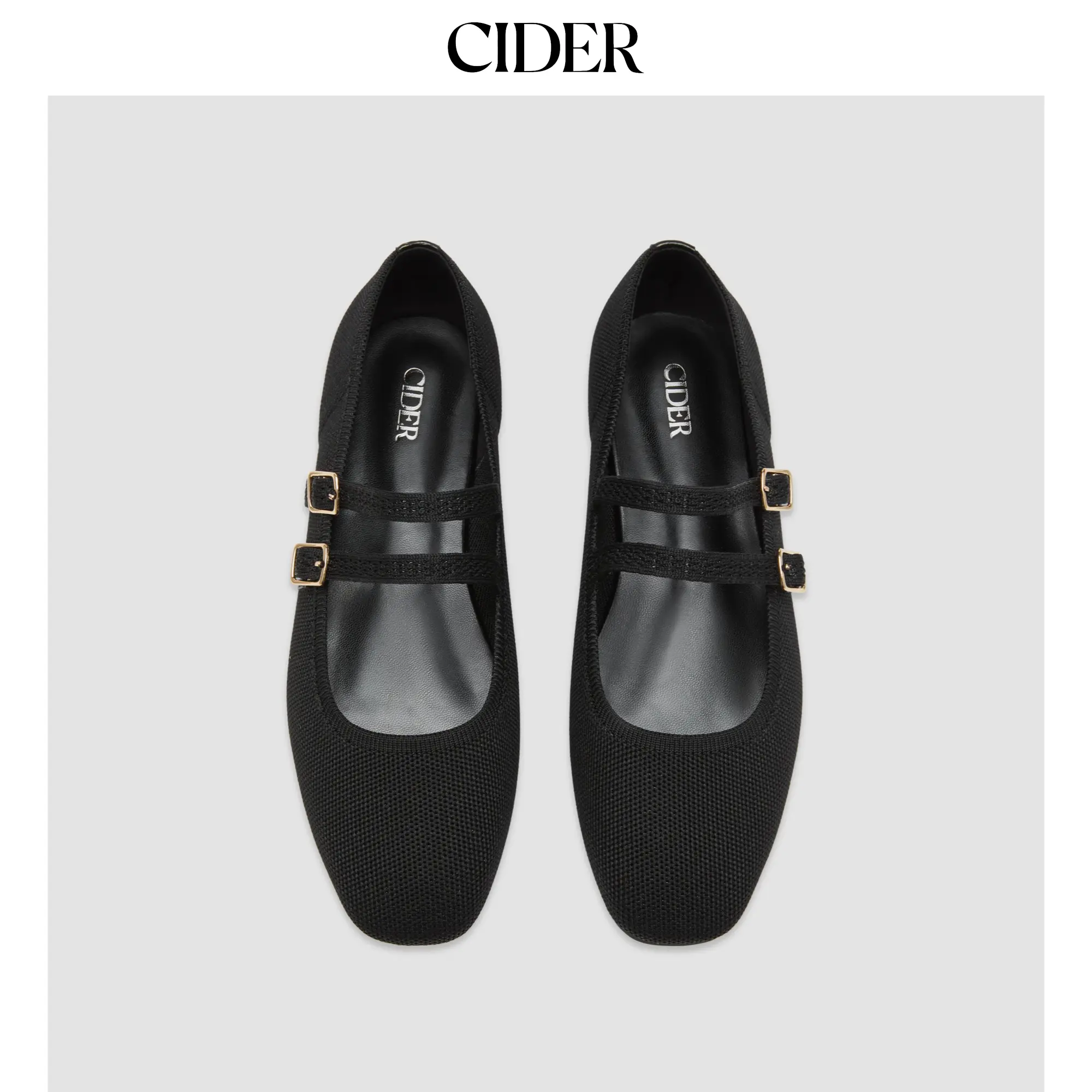 Cider DOUBLE STRAP KNITTED MARY JANE FLATS SohoChic Cider DOUBLE STRAP KNITTED MARY JANE FLATS SohoChic