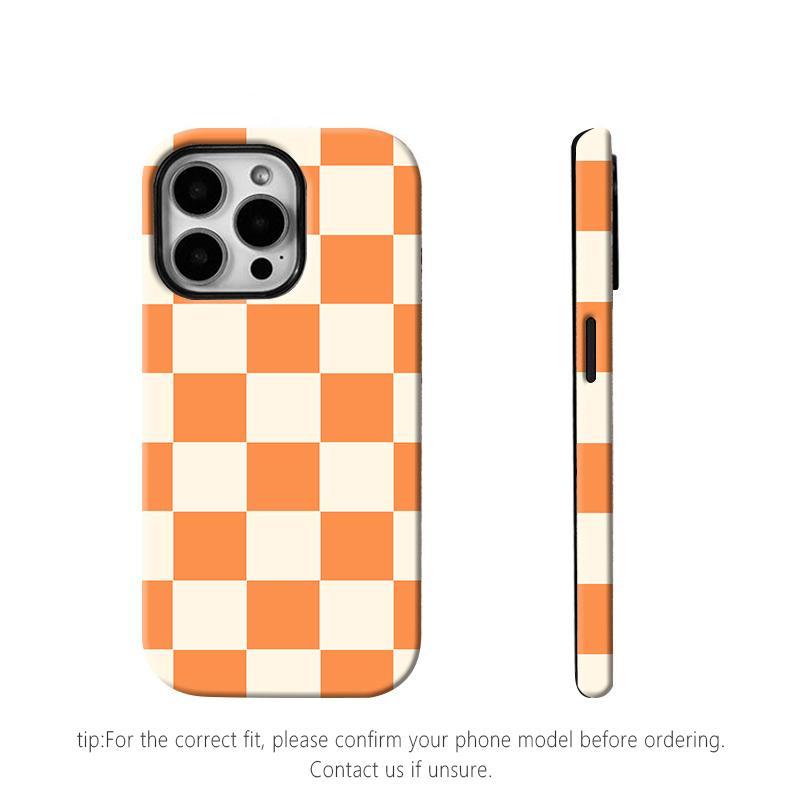 Matte Anti-slip Checkerboard Phone Case for iPhone17 Air 16 Pro Max 15 14 Plus 13 12 11 XS Anti-fingerprint and oil stain resistant, wear-resistant and scratch-resistant, premium matte texture.MFL03