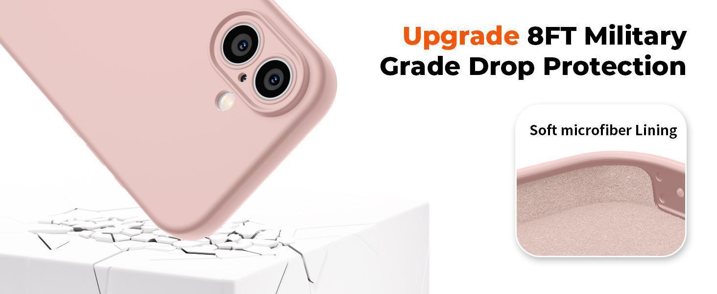 Designed for iPhone 16 Plus Case,Premium Liquid Silicone with [Soft Anti-Scratch Microfiber Lining][Upgraded Camera Protection] Slim Shockproof Phone Case for Men Women Girls,Chalk Pink