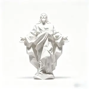 3.93inch Jesus Statue, Modern Minimalist Design, Easter Decoration, Religious Ornament, Desktop Scene, Home Display, Faithful Symbolic Decor, Religious Decorations