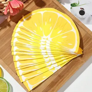 20pcs/set Lemon Pattern Disposable Paper Napkins, Summer Fruit Pattern Disposable Napkins, Lemon Print Decorative Napkins, Suitable For Outdoor Wedding Table Decoration, Engagement Party, Personalized Wedding Napkins, Summer Tropical Party