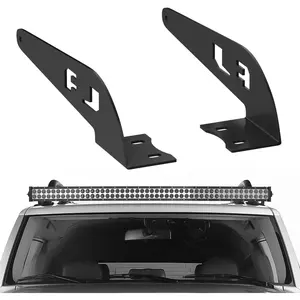 Nilight 52-in Iron Alloy LED Light Bar Brackets, Stable Black Matte Durable Easy-Install Upper Windshield Roof Cab Mounts Compatible with Toyota FJ Cruiser with Roof Rack 2007-2014