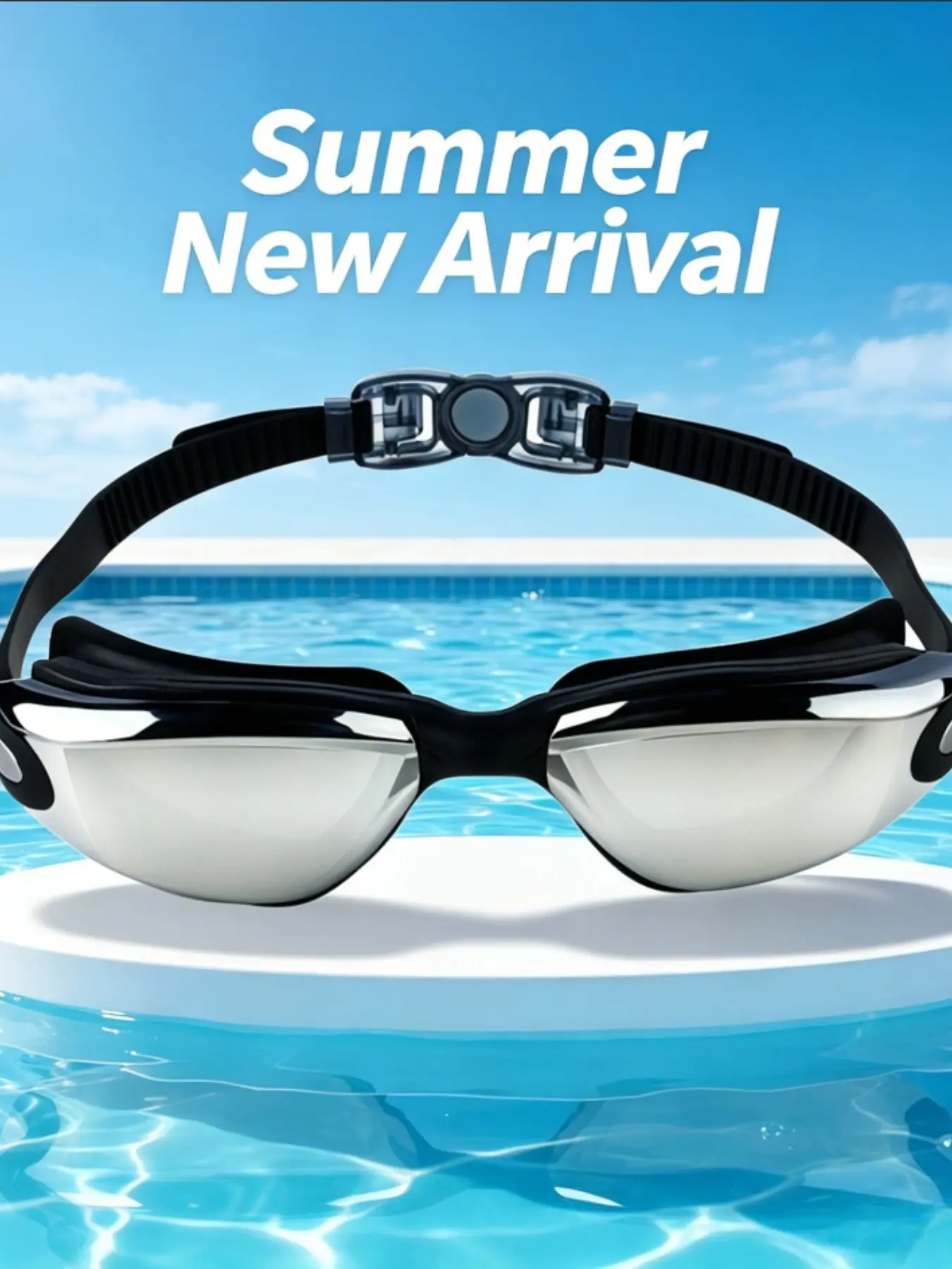 Summer New Uv Swimming Goggles, HD Waterproof Anti-Fog, Unisex Adult Electroplated Protective Eyewear, Ideal for Pool and Beach Use