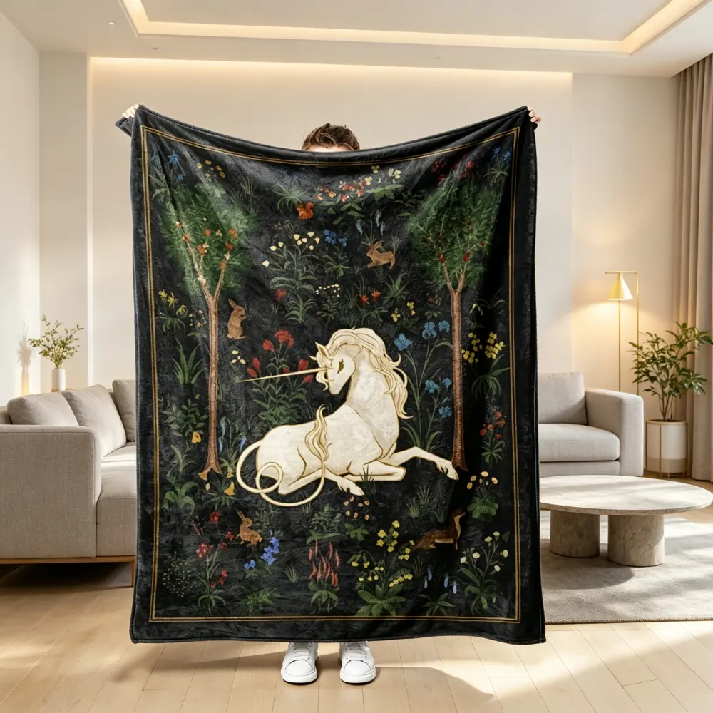 Jungle Unicorn Anti-Pilling Flannel Fleece Blanket - Modern Classic Multi-Size Rectangular Polyester Throw with High Def Print, Super Soft, Ideal for Indoor/Outdoor Sofa & Bedroom Decor, Great Gift for Families