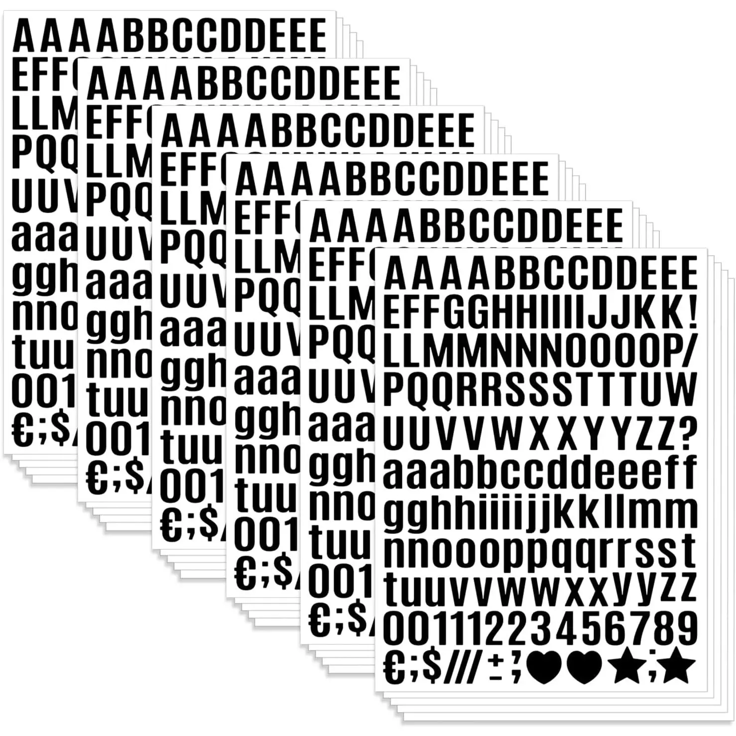 4620 count Letter Stickers 30 Sheets Alphabet Stickers 0.5in Vinyl Self-Adhesive Number Alphabet Stickers,for Mailbox Numbers Labels DIY Crafts Art Making, Sign,,,Laptop (Blackbody,Black)