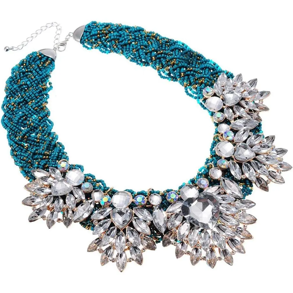 Simulated   Statement Necklace for Women, Fashion  Bib Necklaces Fashion Costume  Necklace…