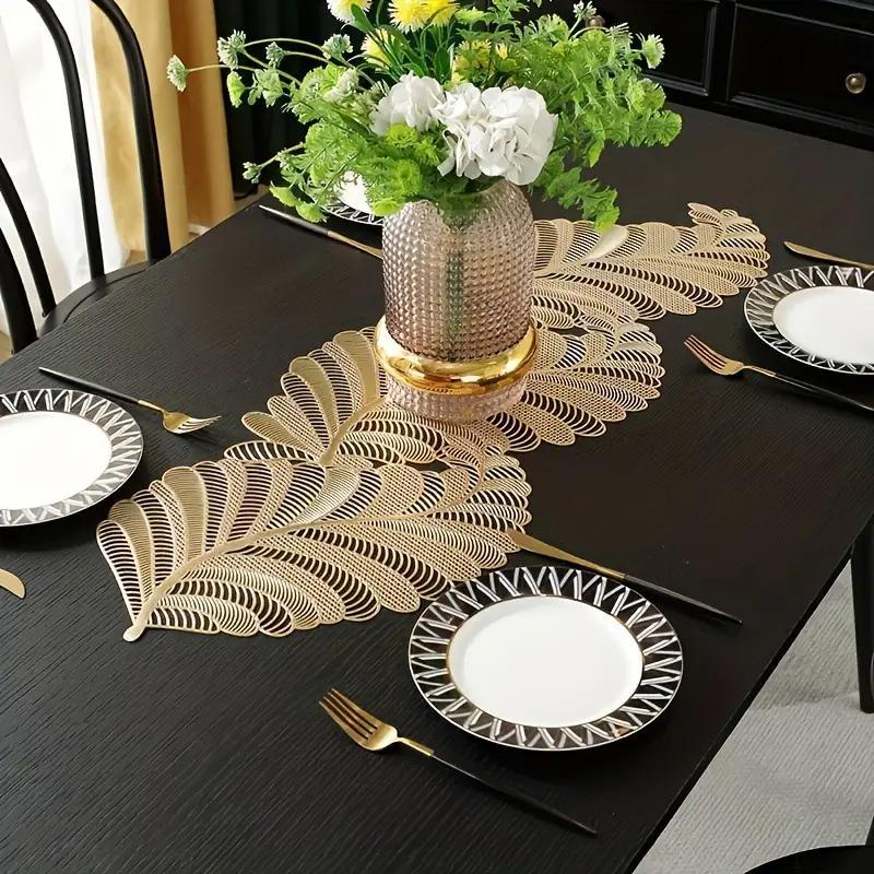 Leaf Pattern Tablecloth, 1 Count Exquisite Waterproof & Stain Resistant Tablecloth, Washable Table Decoration Supplies for Home Kitchen Dining Room