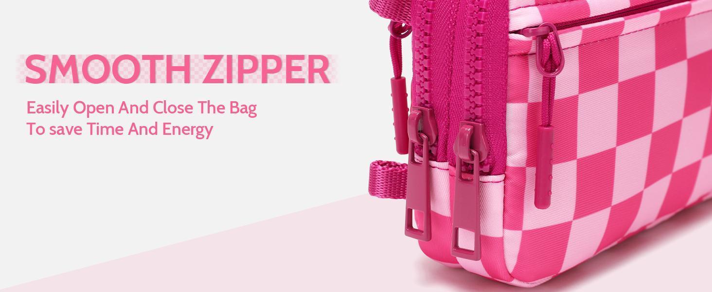 Wristlet wallets for women Nylon Quilted Wallet with 4 Zippers,Travel Credit Card,Holder Cell Phone Organizer, checkered belt bag