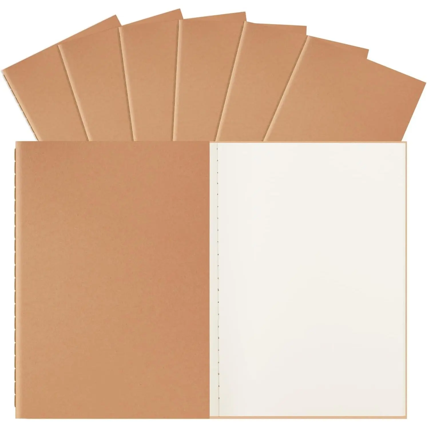 6 Pack A5 Blank  Notebooks Bulk, 8.3x5.5 Inches, Journaling Notebooks | Soft Cover Composition Notebook, 30 Sheets/60 Pages, Travel Journal Notebooks Set for Work, School, Writing