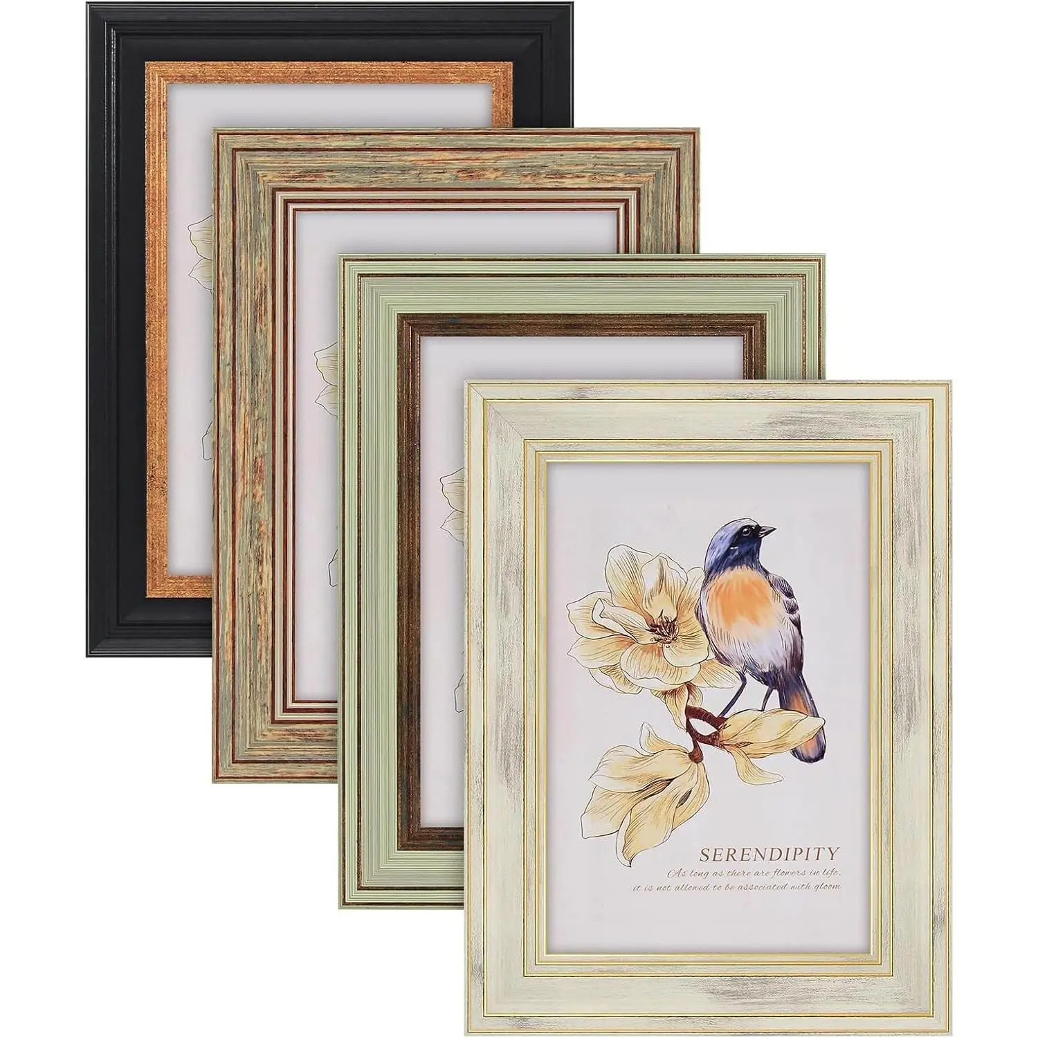 4 Pack 4x6 Picture Frames with HD Plastic Cover, Photo Frame for Wall & Tabletop DisplayGift