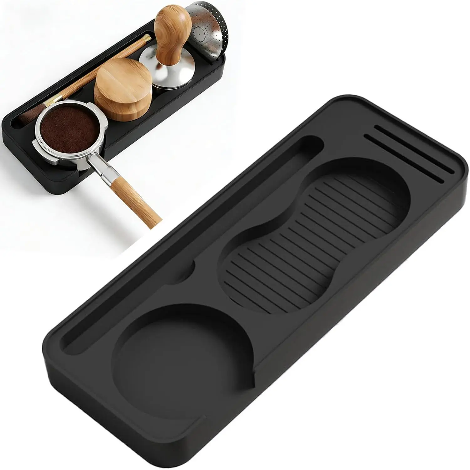 Espresso Tamping Station Espresso Organizer Station Espresso Station Coffee Tamper Station Multifunctional Coffee Tools Organzier Tamper Distributor Portafilter Holder Tamper Station Base