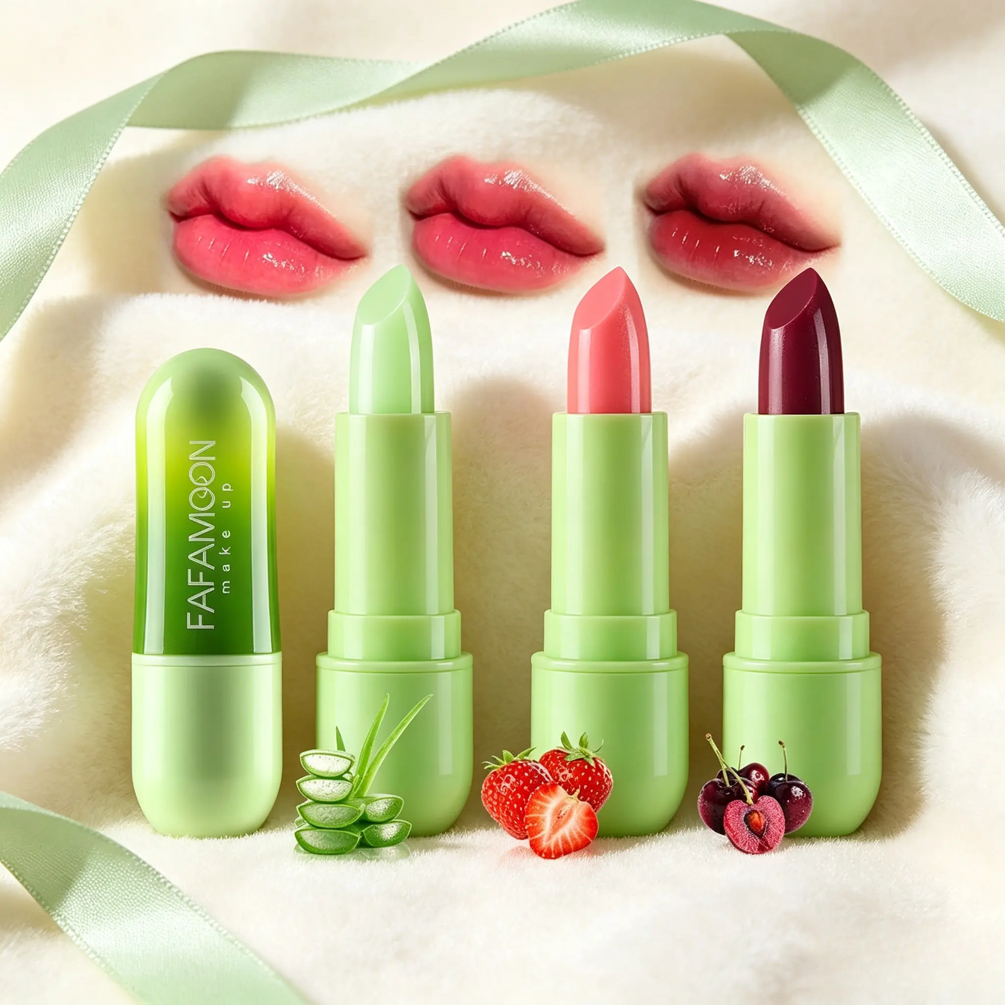 2 Sets Optional Temperature Shift Lip Balm Kit, Peach Strawberry Cherry Orange Multi-fruit Essence Repair Lip Mask, Clear Jelly Texture Color With Body Heat, Hydrating Plump Lip Anti-dryness Brighten Natural Makeup