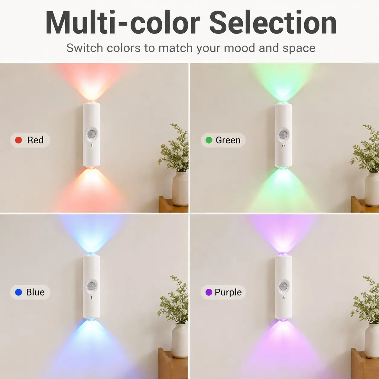Magnetic Dual Head Motion Sensor Light, Adjustable LED Floor Lamp, USB Rechargeable, Ideal for Entryway, Bedroom, Desk, Closet