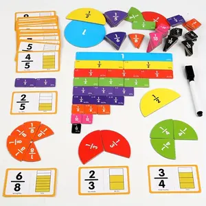 Boxed Fraction Learning Tool, Elementary Math Grades 3-5 Fraction Study, Fraction Disc Initial Recognition Demonstrator, Exercising Logical Thinking, Hand-Eye Coordination, Math Thinking Enlightenment, Brain Development