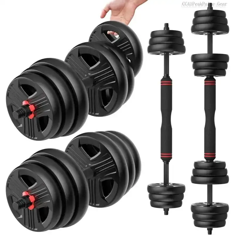 Adjustable Dumbbells, 20/30/40/55/60/70/80/90lbs Free Weight Set with Connector, 2 or 3 in 1 Dumbbells Used as Barbell, Kettlebells, Fitness Exercises for Home Gym Suitable for Men/WomenFFSummitSupply7CC41PeakPulse Gear