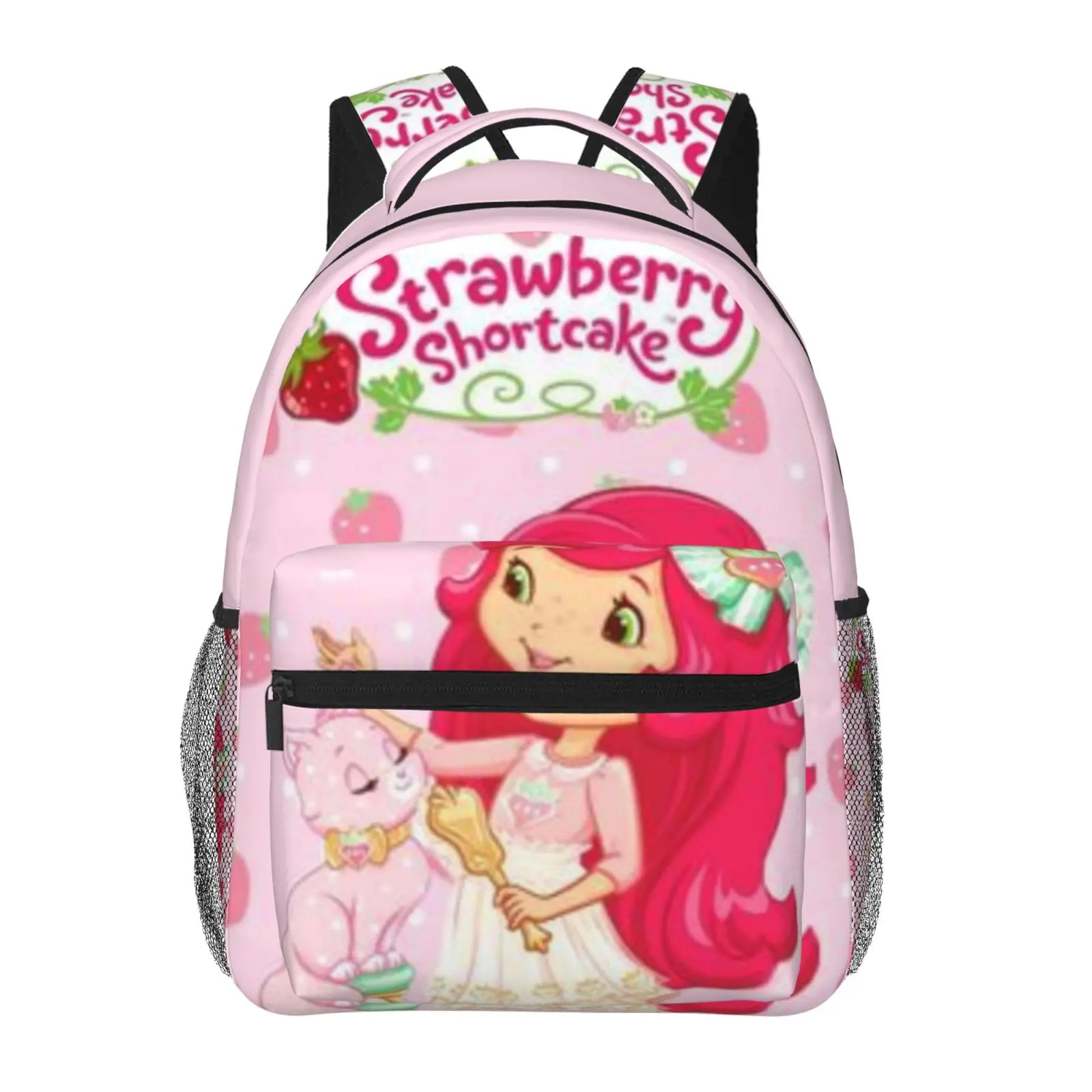 Kids backpack, Strawberry Shortcake2 School bag, Cute Cartoon Backpacks for girls boys, Adjustable Straps Bookbag for Office Travel Bag