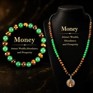 Arpurraina  life tree Tree of Life & Tiger Eye Pendant Necklace with Tiger Eye & Obsidian Bracelet Set, Feng Shui Crystal Jewelry for Money Attraction, Wealth, Protection, Good Luck and Positive Energy Money Manifestation Spiritual Healing