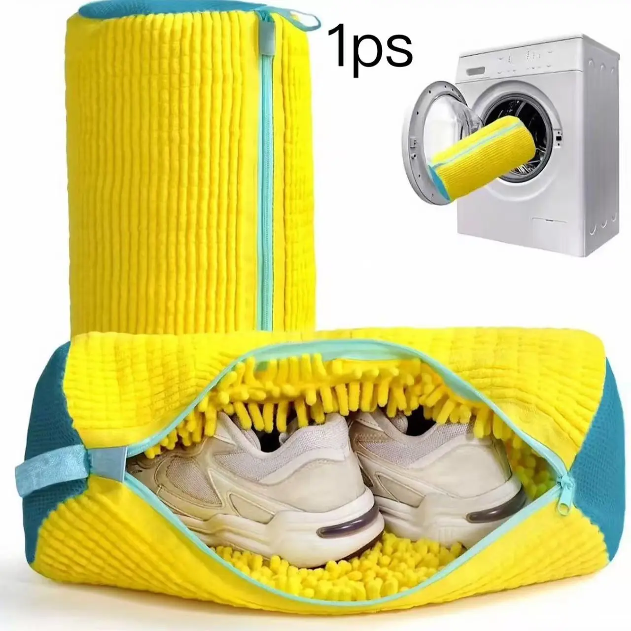Wash Shoe Bags, Shoe Laundry Bags for Sneakers, Durable Polyester Zipper Bag for Washing Shoes, Clothes, Socks, Anti-Deformation, Laundry Accessories, Compact Storage, Shoe Bag for Washing Machine