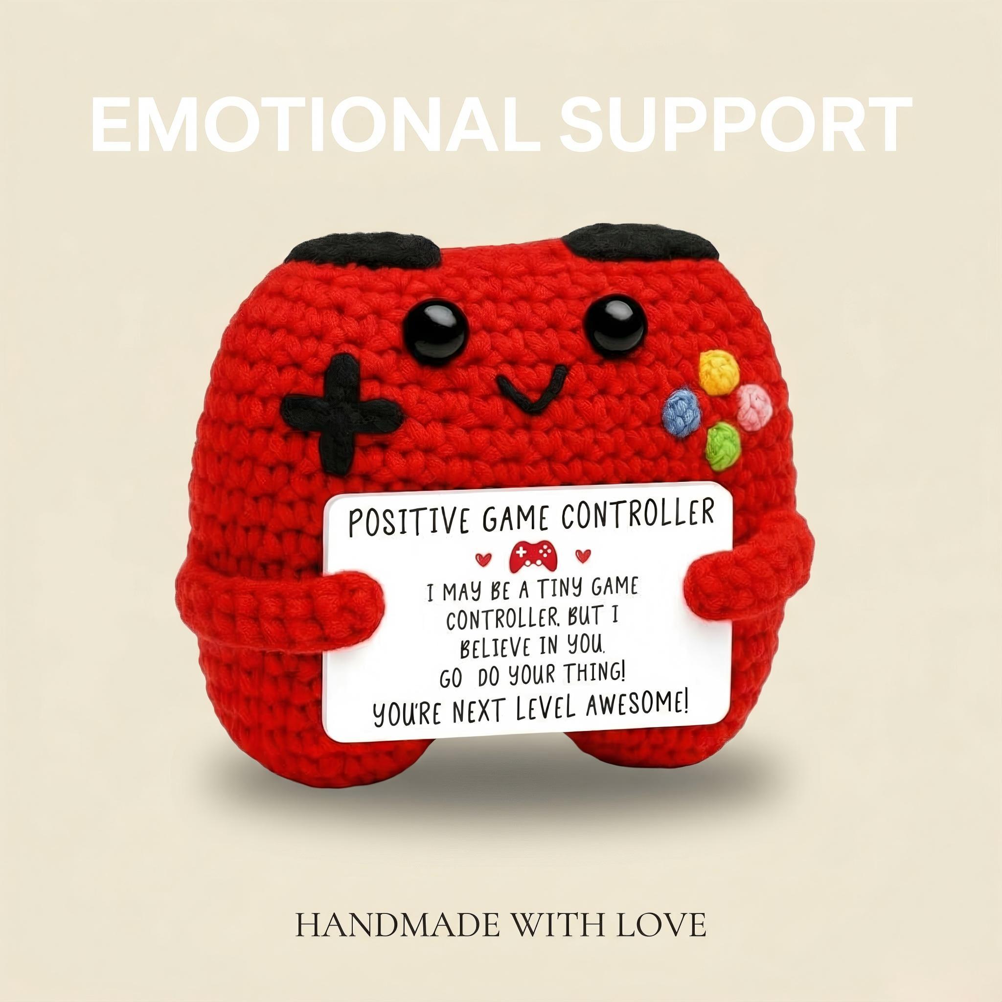 Handcrafted Mini Game Controller Knitted Plush Doll, Soft Emotional Support Stress Relief Toy, Perfect Christmas Presents Holiday Gifts Birthday Gifts for Women Men Him Teacher Appreciation Gifts, Portable Cute Decor for Desk Bedroom Bag Keychain