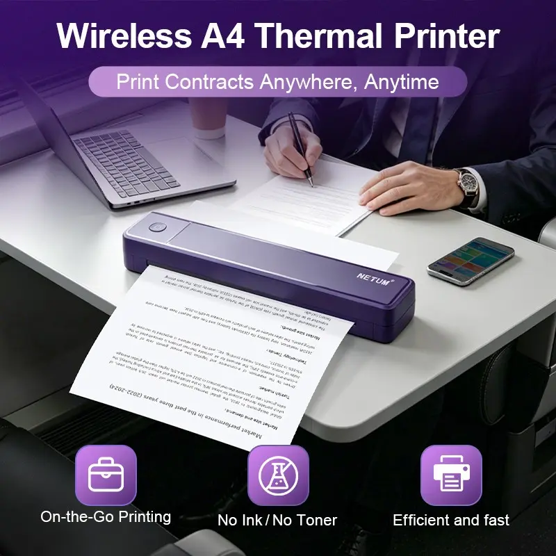 Portable Tattoo Printer, Prints Thermal Paper & Transfers Tattoos, Creative Freedom Anytime, A4 Size，Print Anywhere, Create Limitless!