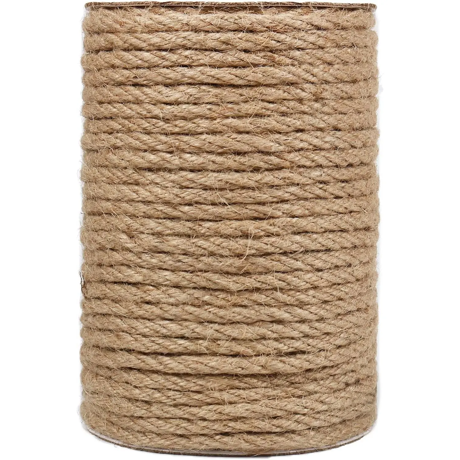 6mm Jute Rope, 164 Feet Strong and Thick Twine Rope for Crafts, Gardening, Bundling, Cat Scratching Post, Home Decor, Christmas Decorations