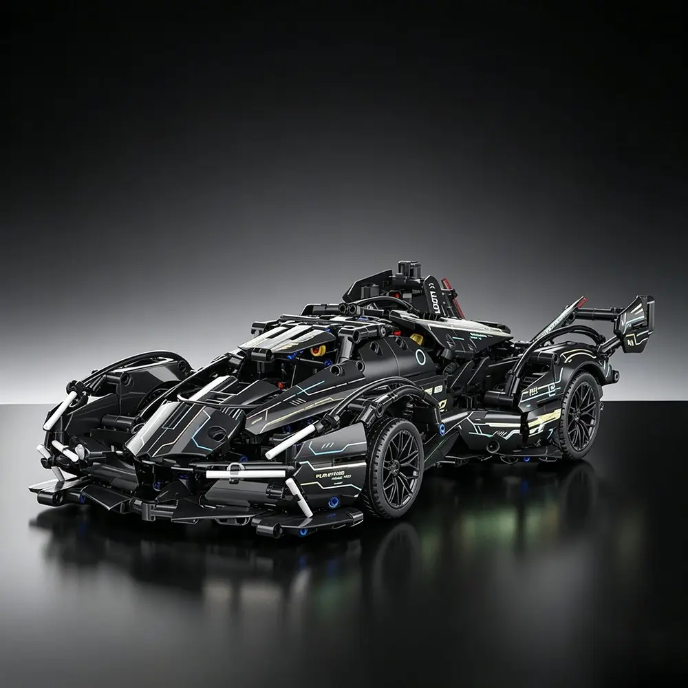 1336pcs Dark Cool Racing Building Blocks, Medium Difficulty Assembly Set for Kids Aged 6+, Large Vehicle Model Building Kits Collection, Perfect for Display and Decoration