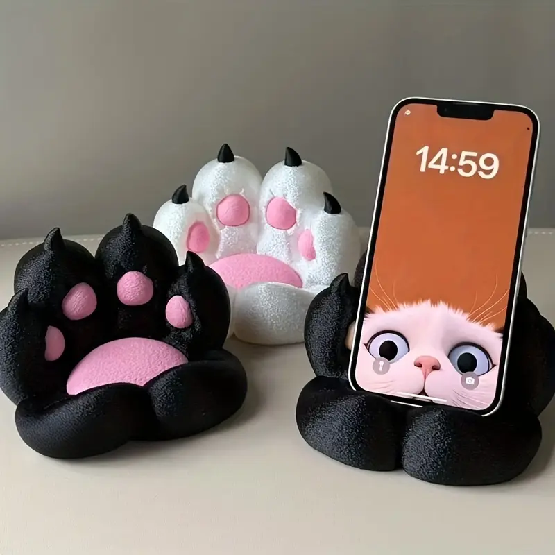 This Charming 3D Printed Cat Paw Stand Features a Unique Design That Offers Great Stability.It'S Not Solely a Practical Holder for Your Phone Or Tablet But Also Serves As a Delightful Decorative Piece for Your Desk.Perfect for Dorm Rooms And Bedro