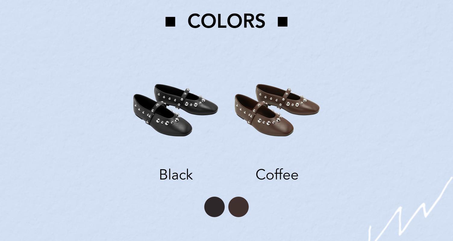 Cider SQUARE TOE STUDDED FLATS