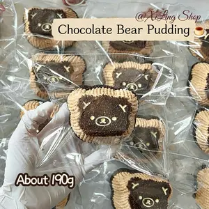 1Pc Handcrafted Chocolate Bear Pudding Squishy – Yogurt Puree Texture & Food Grade Silicone Stress Reliever