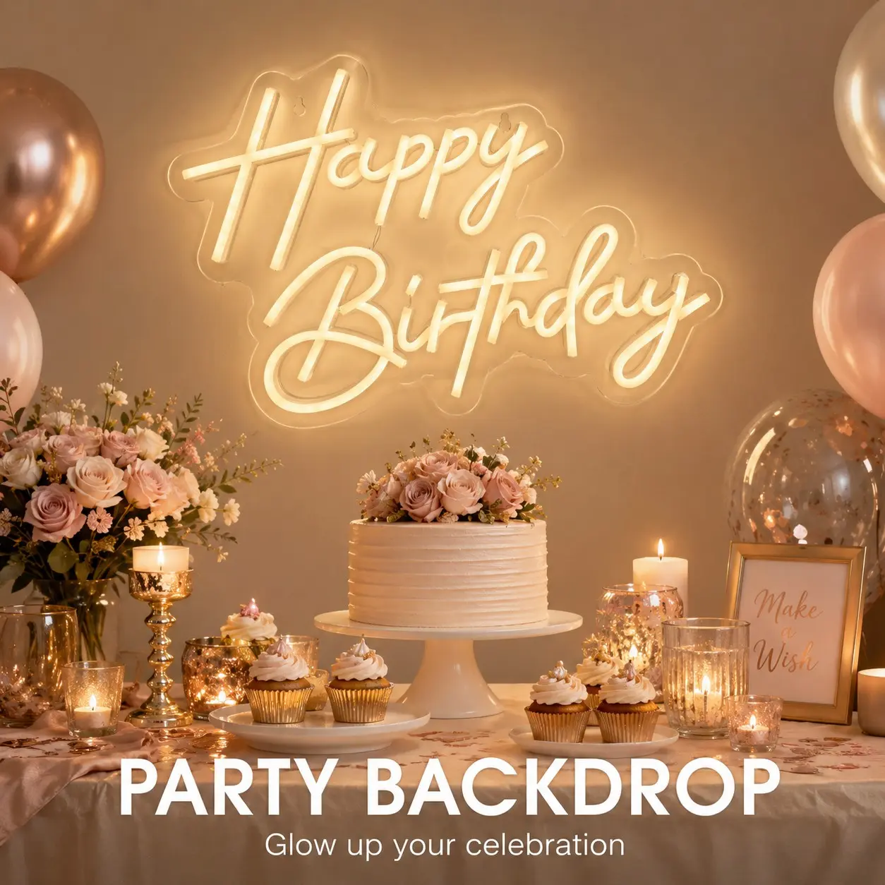 1 Pc Happy Birthday Neon Sign, Warm White Script Style LED Wall Light, Decorative Lights, Clear Acrylic Hanging Decor, USB Powered Celebration Backdrop Lamp for Dessert Table, Bedroom, Photo Booth, Party Room, Family Event Home Wall Decor