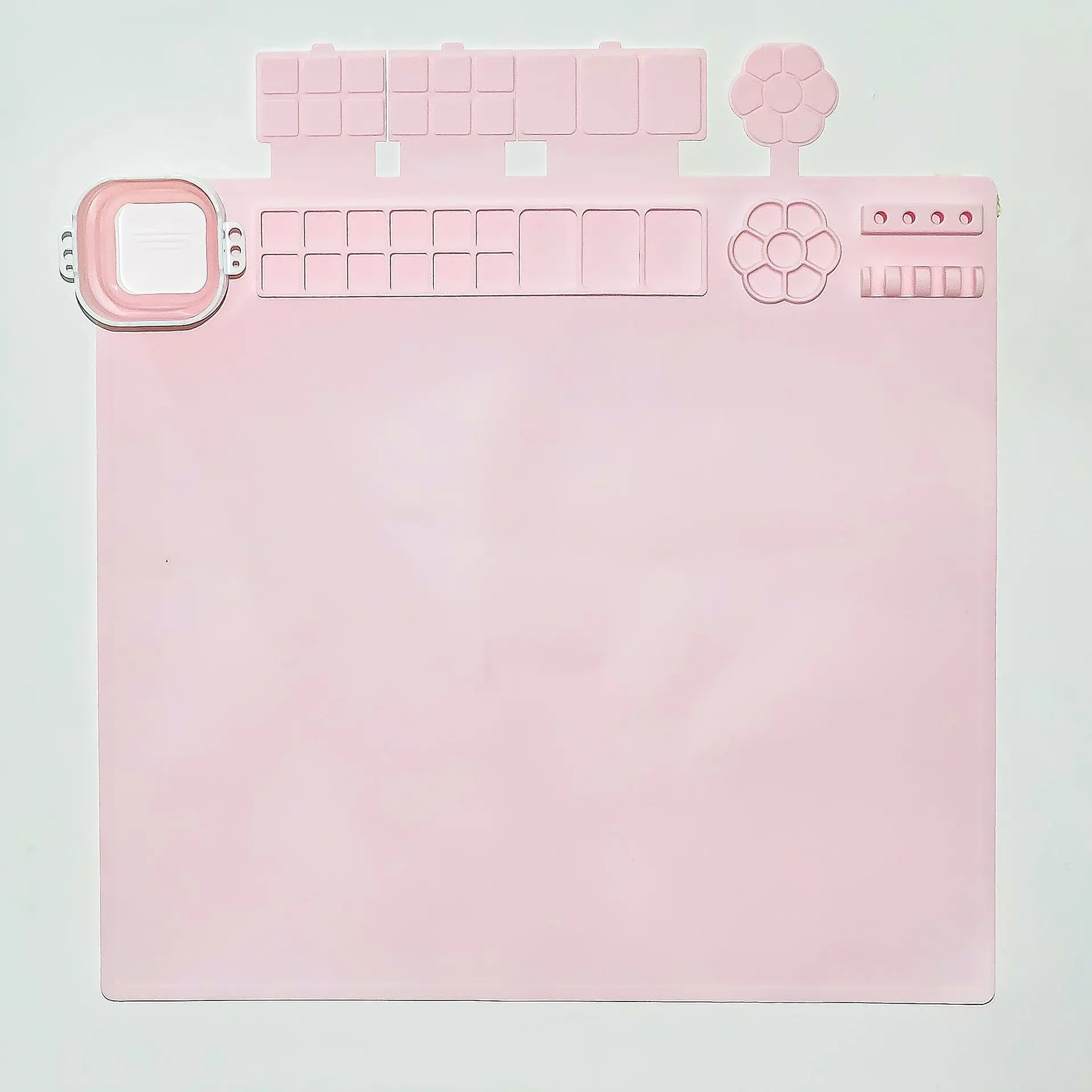 Multi-Functional Silicone Nail Art Pad, Heat Resistant, Easy Clean, Includes Paint Storage, Ideal for Nail Art, DIY Gel, Painting, Studio Use