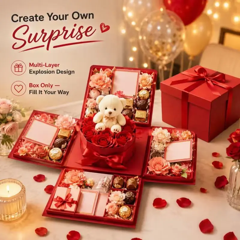 Creative Explosion Surprise Gift Box, DIY Multi-Layer Gift Box, Ideal for Birthday, Anniversary, Holiday Gifts, Handmade Folding Design, Valentines Boxes