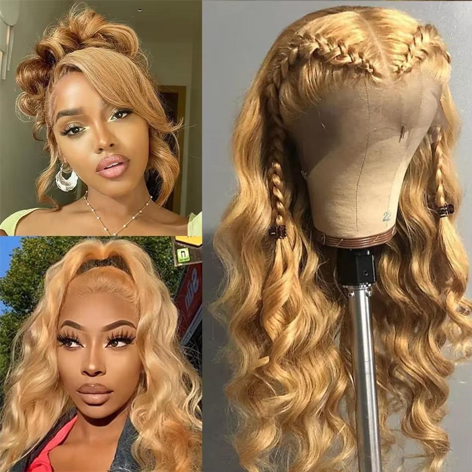 Honey Blonde Wig Human Hair 30inch 13x6 Body Wave Honey 