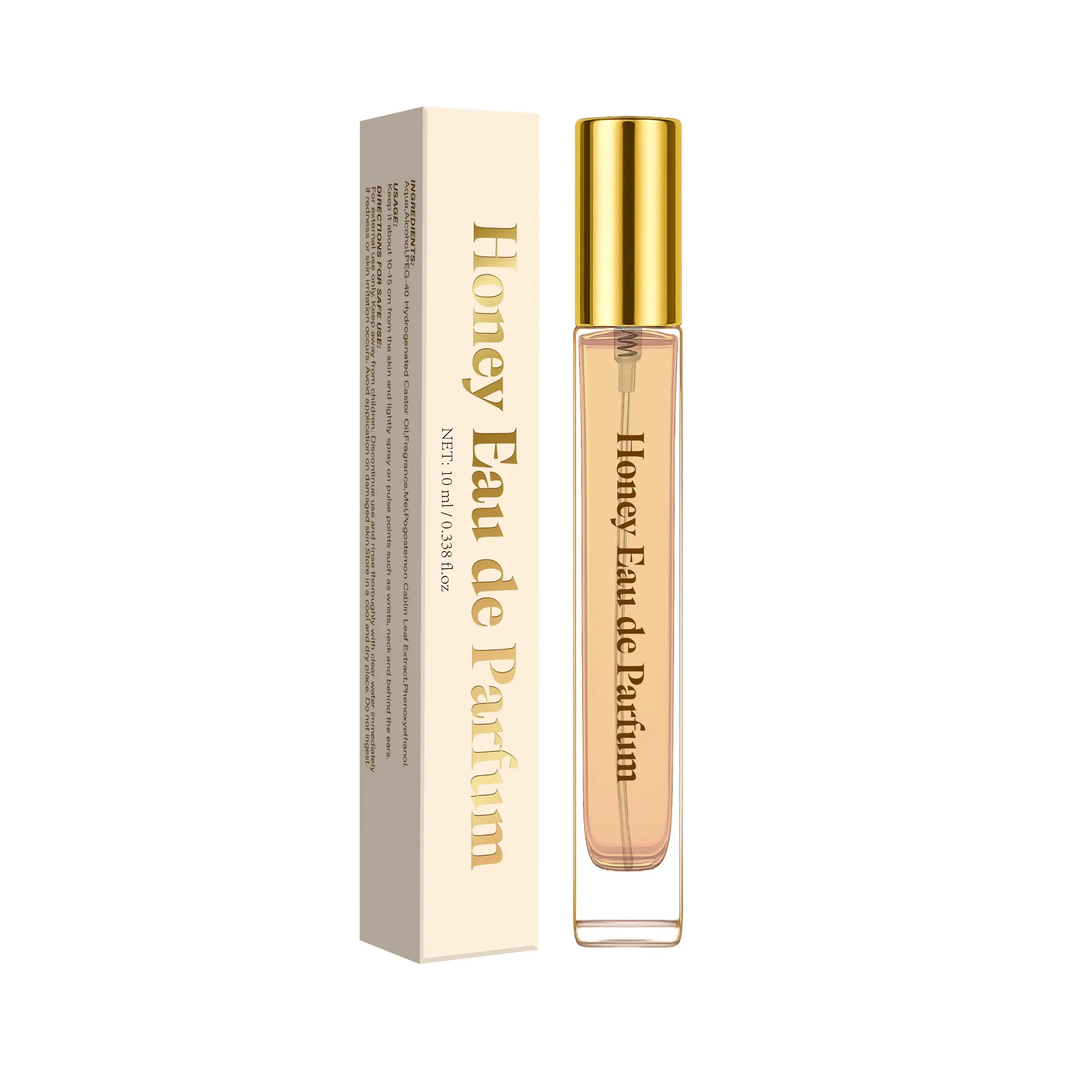 Honey Eau de Parfum Spray for Women, 12H Long Lasting Woody Floral Scent with Honey Bergamot Agarwood Patchouli, 10ml Mini Travel Perfume, Portable Purse Fragrance for Daily Dating Party, Small Perfume Gift