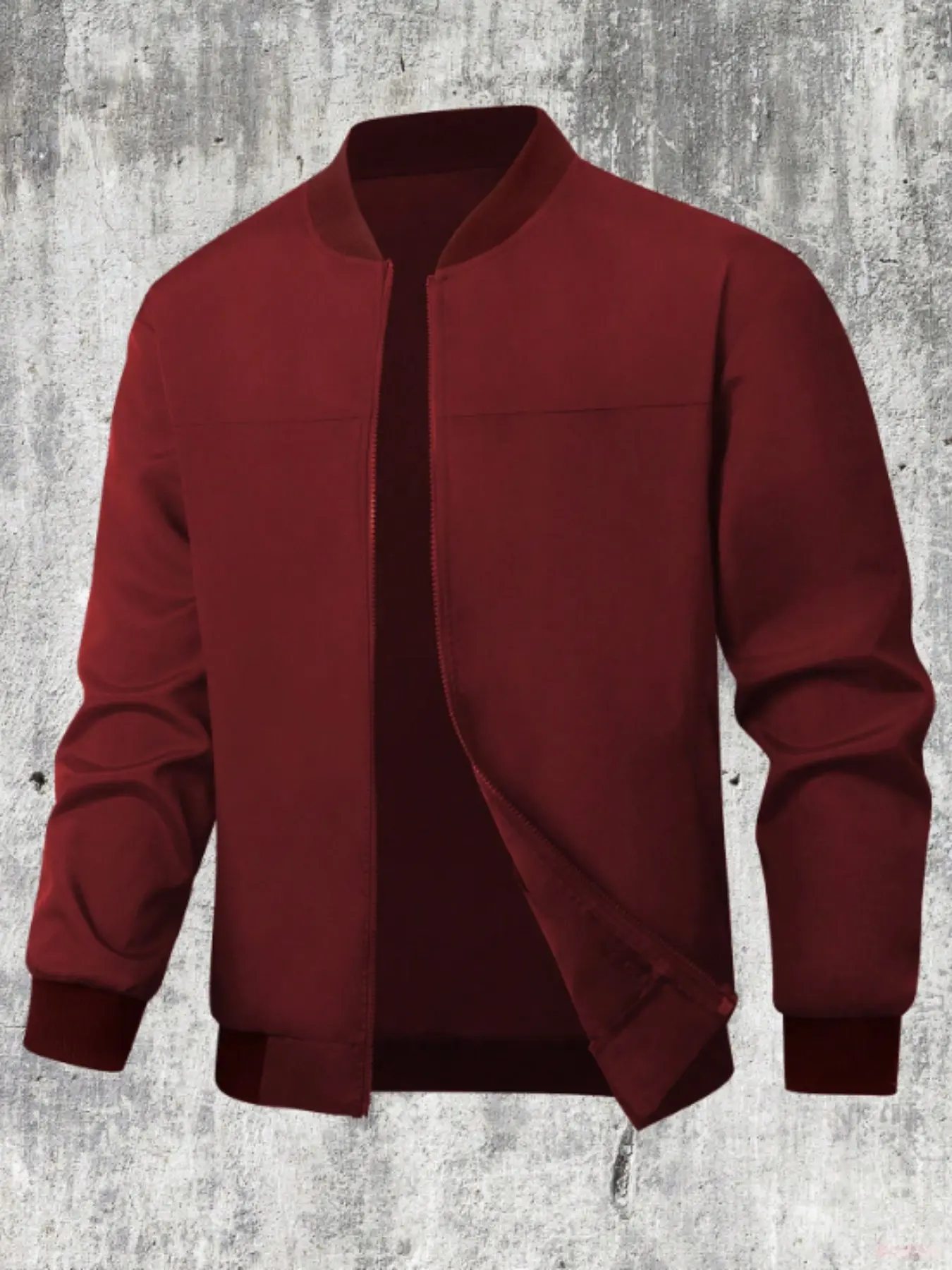 Men's Plus Size Minimalist Zipper Jacket, Casual Windproof Pilot Jacket, Full-Zip Coat, Regular Fit, Ideal for Daily Workout & Leisure, Outdoor Sports Jacket