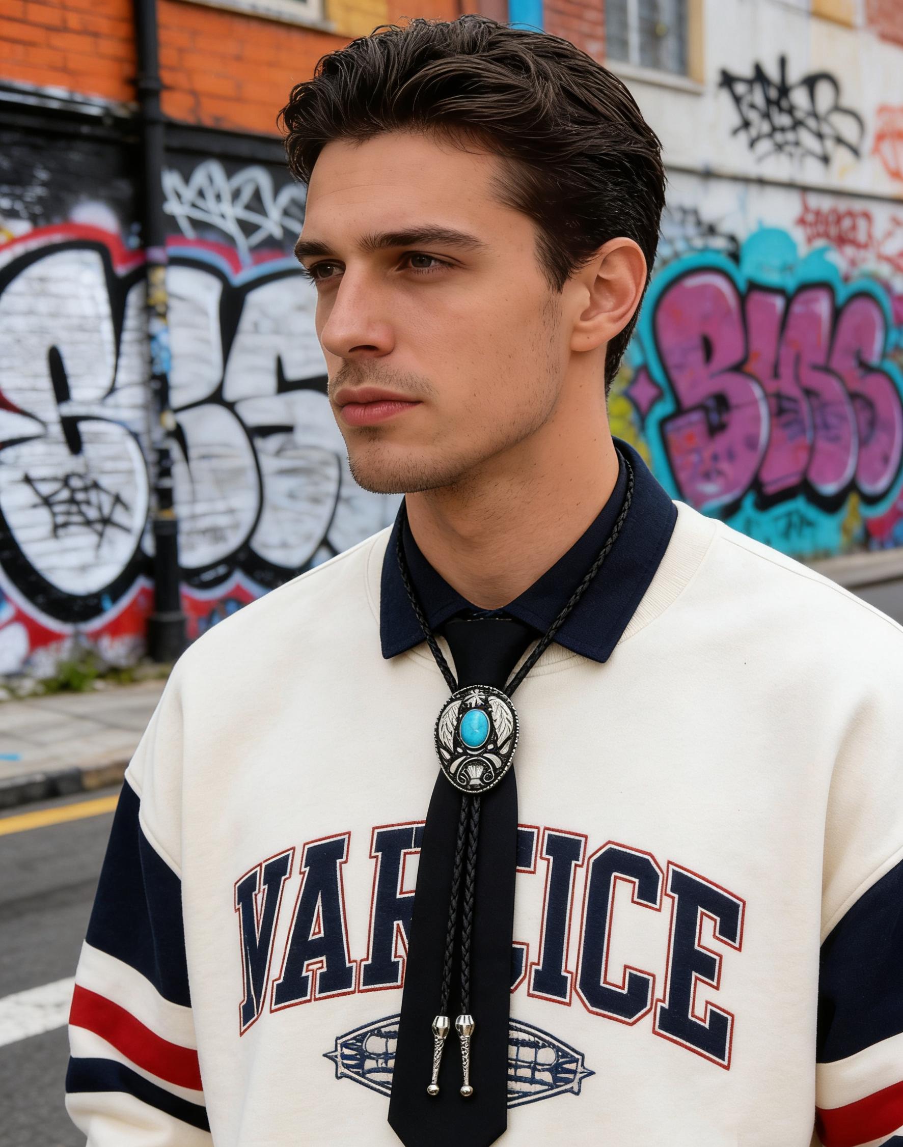 Men's Tie Turquoise Necklace Personalized Indian Western Cowboy Bolo Tie Necklace for Men and Women Couples Party Tie Daily Work Tie Pre-tied Bow Tie