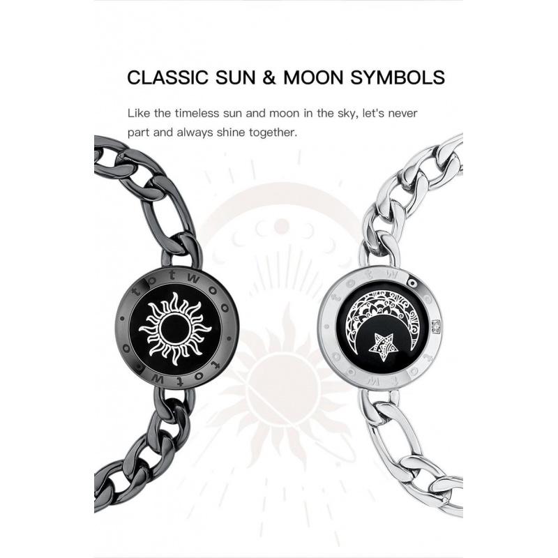 [Creative Gifts]totwoo Long Distance Touch Bracelets with Sun&Moon Functional Love Connect Gift For Boyfriend or Girlfriend or your Family