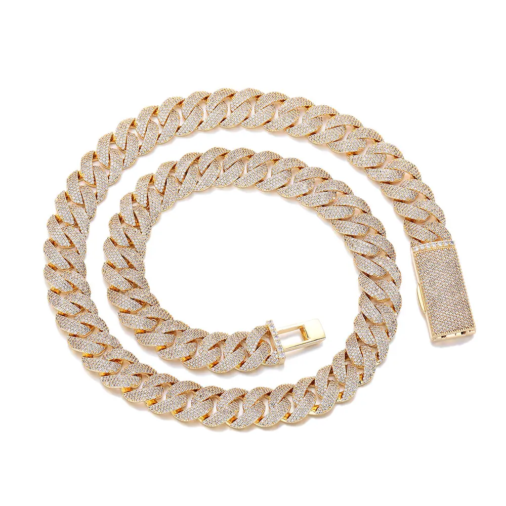 Full zirconia beveled edge Cuban chain necklace, hip-hop style zirconia necklace and bracelet, 2026 summer trendy item. practical gift excellent gift fashion jewelry non-tarnish faith jewelry everyday jewelry
