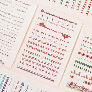 Cute Divider Line Large Sticker Set, DIY Scrapbook Material, Kindergarten Growth Book Decoration, Baby Album Stickers