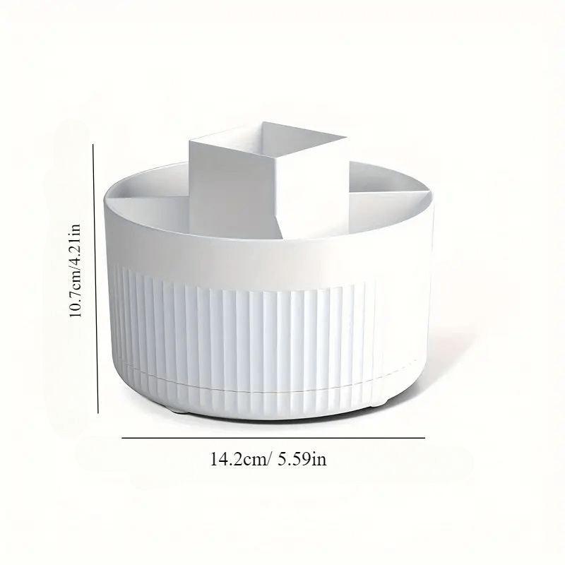 Makeup Brush Storage Box, 1 Count 360° Rotatable Makeup Brush Holder, Multi-functional Desktop Storage Rack for Brush, Lipstick, Skincare